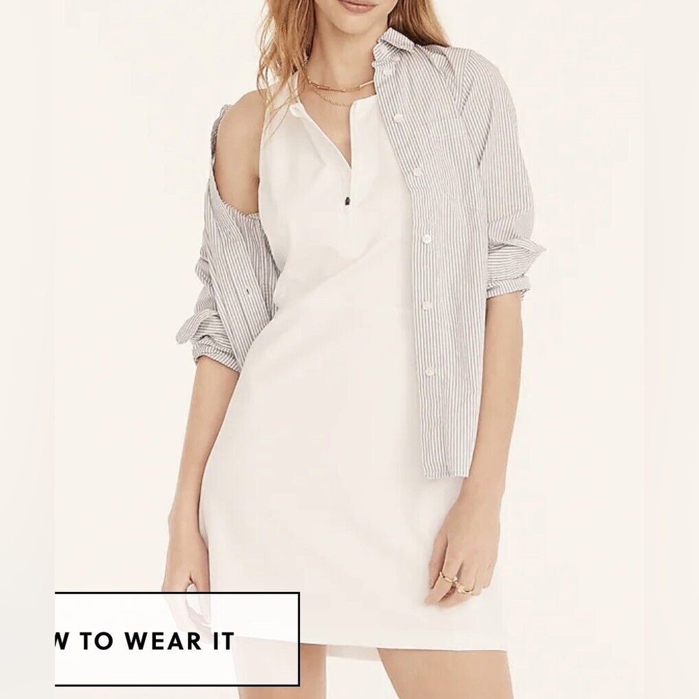 NWT J. Crew cloud stretch half zip‎ sports dress white size XXL